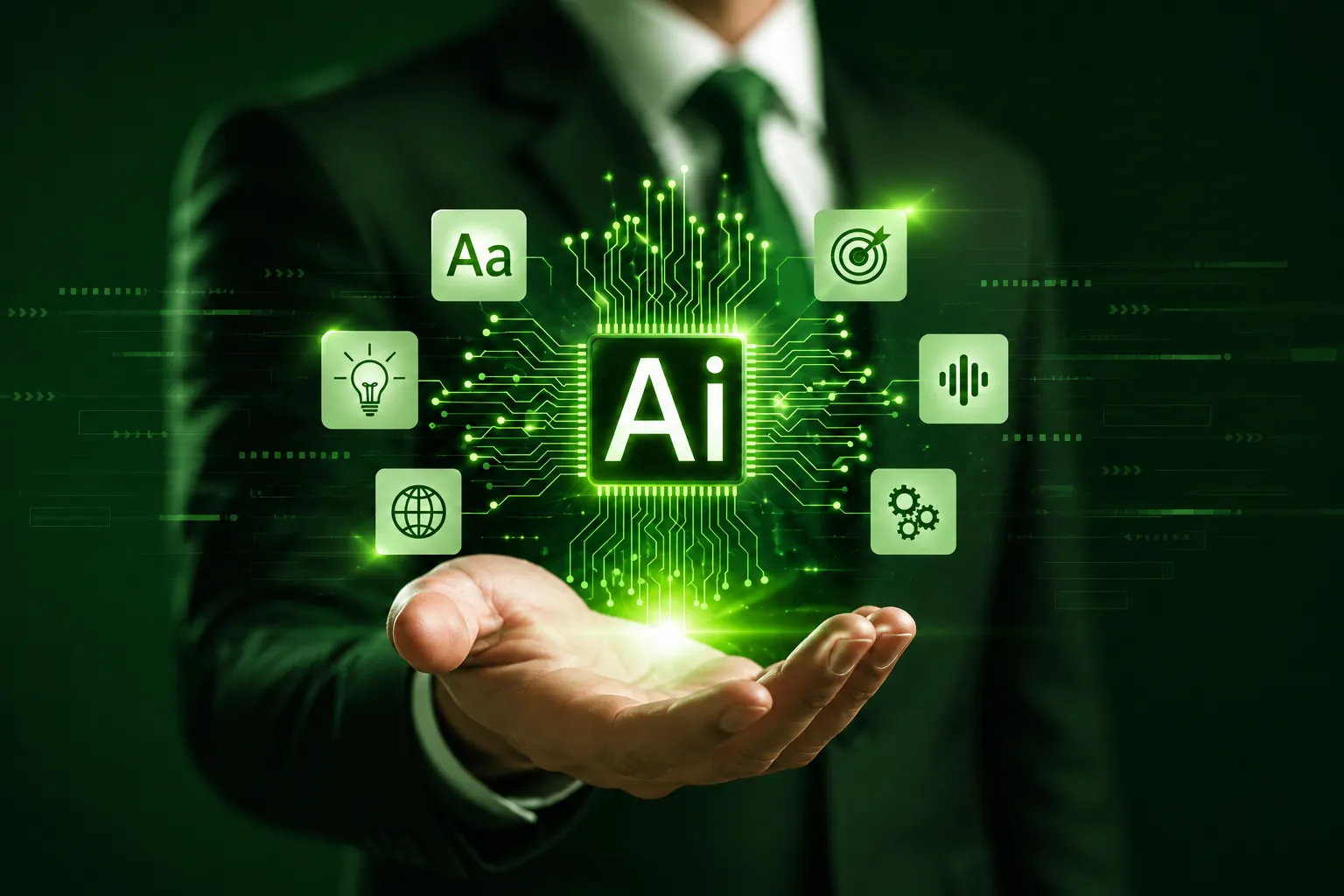 Abstract AI workflow visual